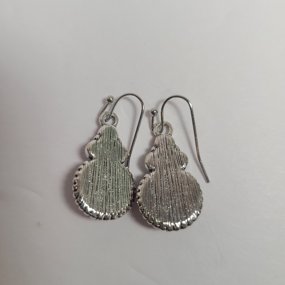 Pink Stone & Crystal Dangle Earrings – Silver Tone Boho Chic - Picture 4 of 4